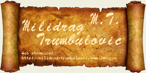 Milidrag Trumbulović vizit kartica